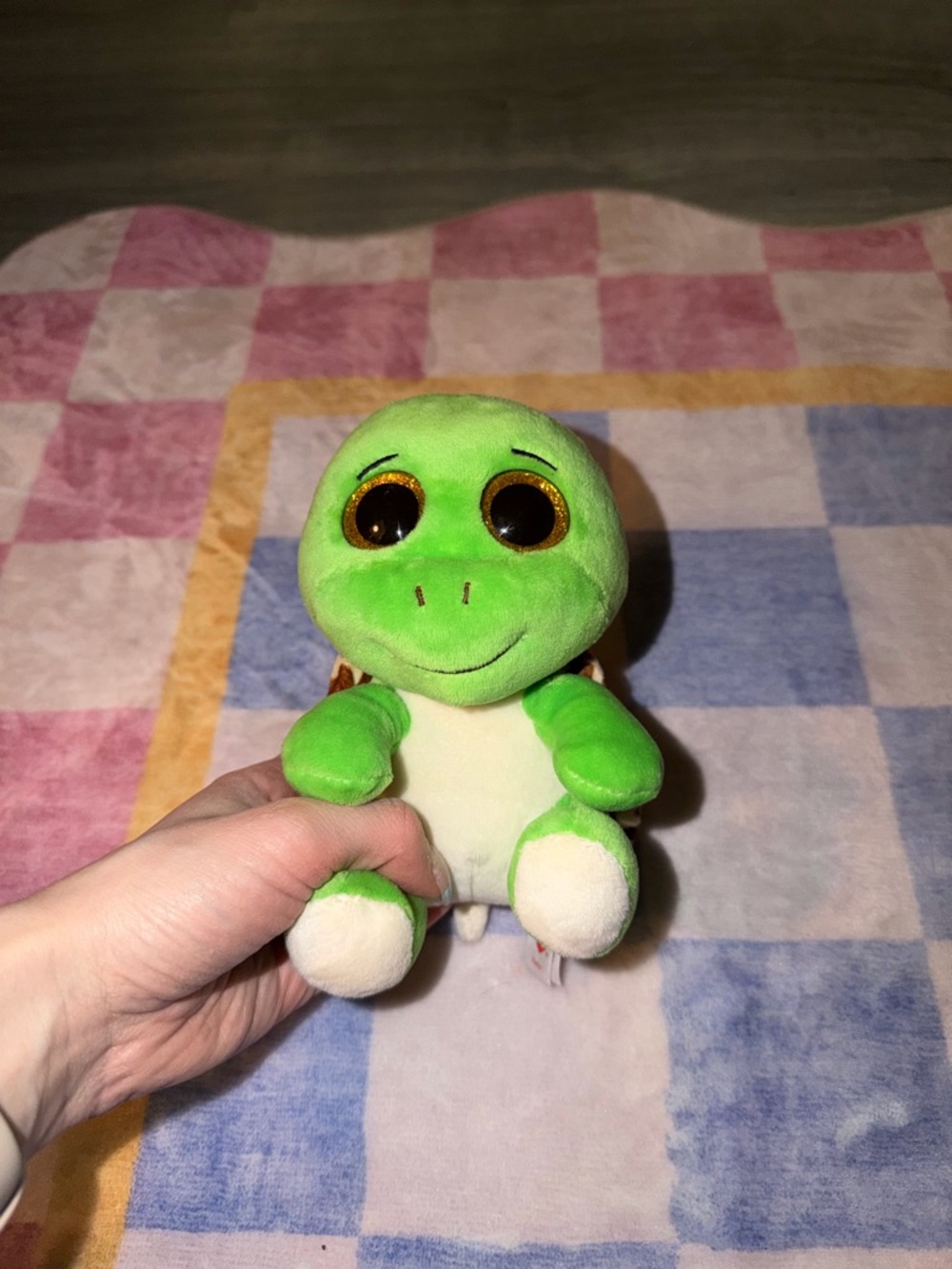 Ty Green and Cream Turtle Beanie Boo Plush